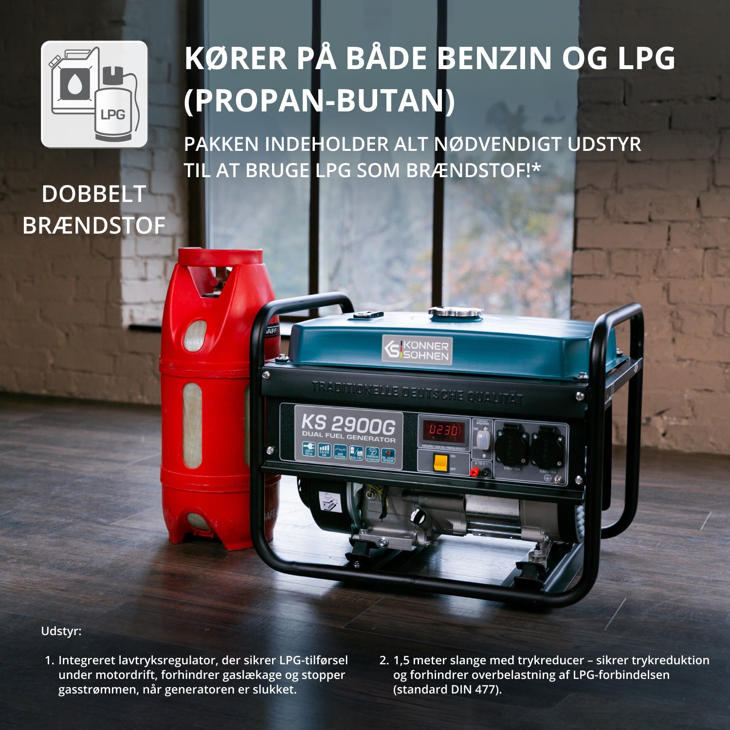 LPG/benzin generator "Könner & Söhnen" KS 2900G