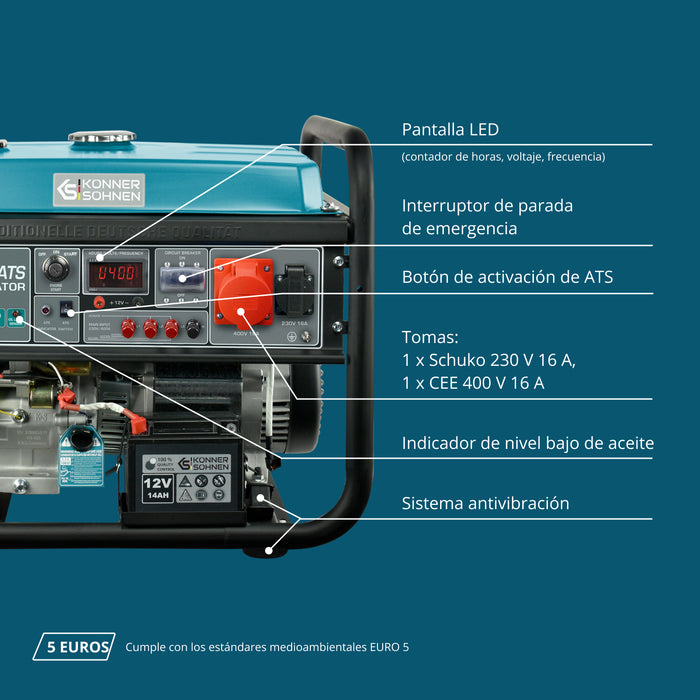 Benzingenerátor „Könner & Söhnen” KS 10000E-3 ATS