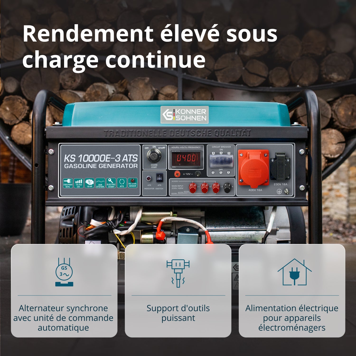 Groupe électrogène à essence "Könner & Söhnen" KS 10000E-3 ATS