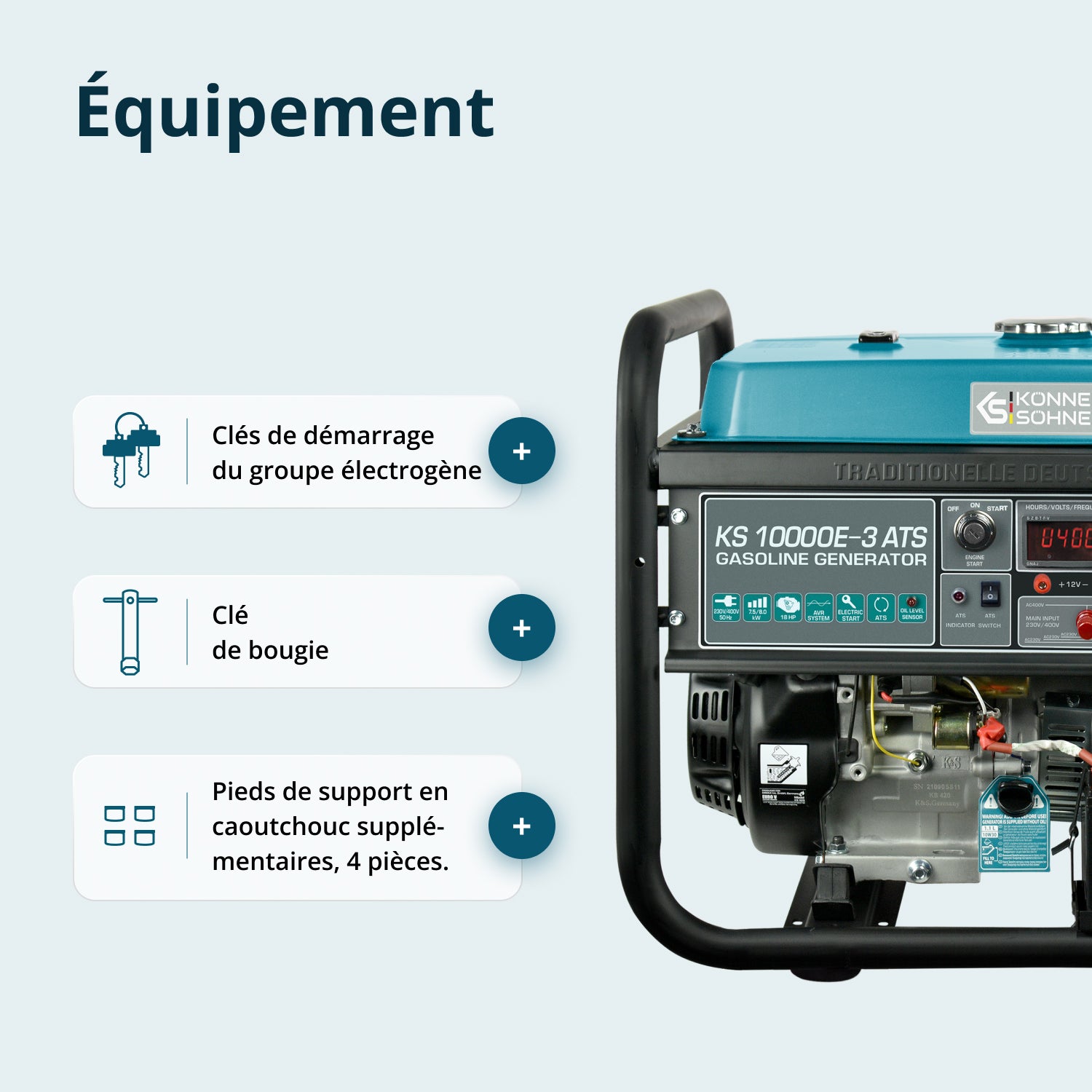Groupe électrogène à essence "Könner & Söhnen" KS 10000E-3 ATS