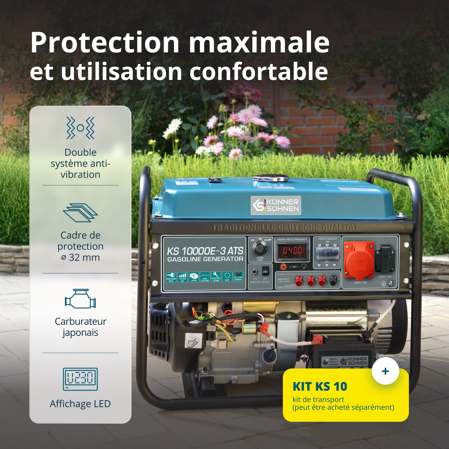 Groupe électrogène à essence "Könner & Söhnen" KS 10000E-3 ATS