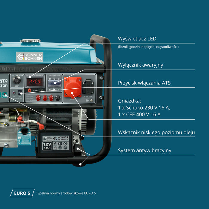Generator benzynowy „Könner & Söhnen” KS 10000E-3 ATS