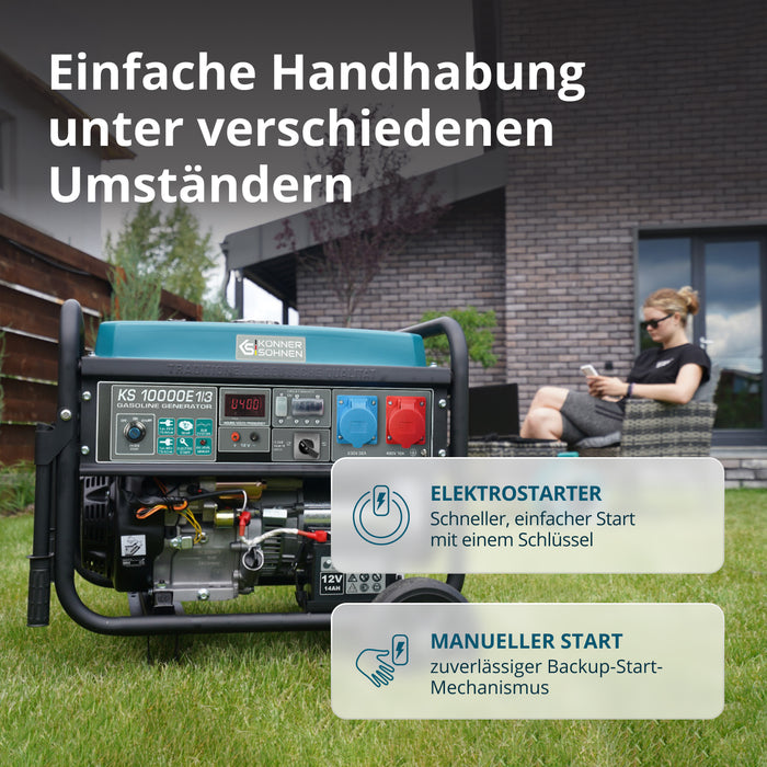 Benzin-Generator "Könner & Söhnen" KS 10000E 1/3