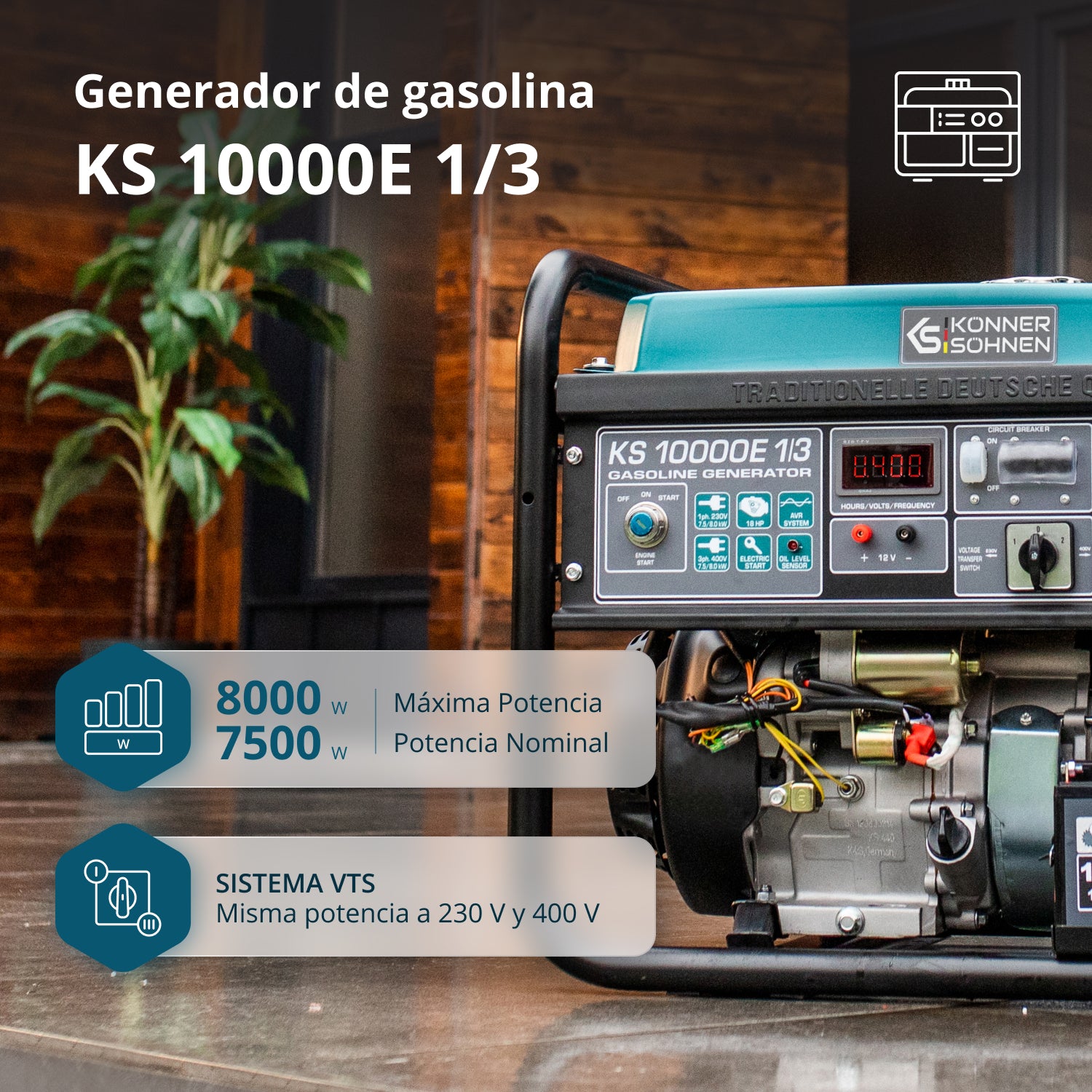 Γεννήτρια βενζίνης «Könner & Söhnen» KS 10000E 1/3