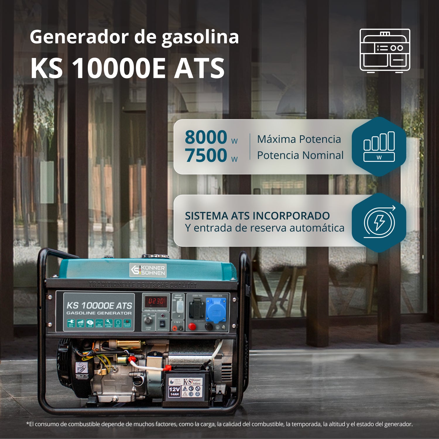 Бензинов генератор „Könner & Söhnen“ KS 10000E ATS