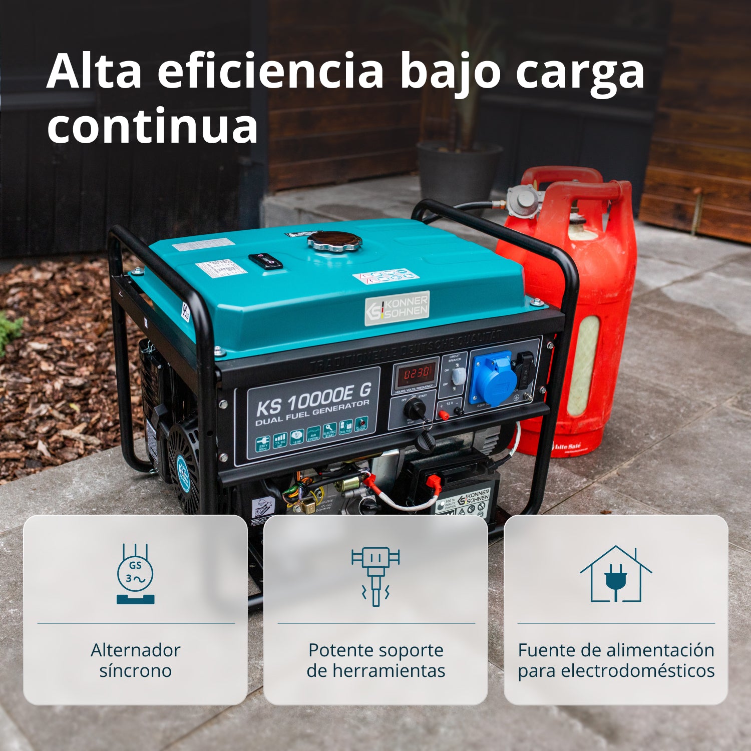 LPG/Benzin Generátor „Könner & Söhnen” KS 10000E G