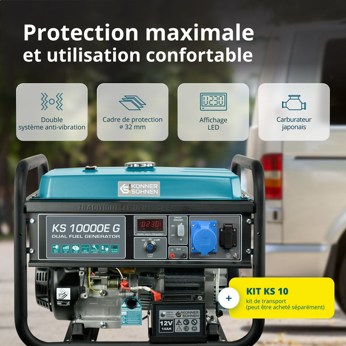 Groupe électrogène à essence/gaz "Könner & Söhnen" KS 10000E G