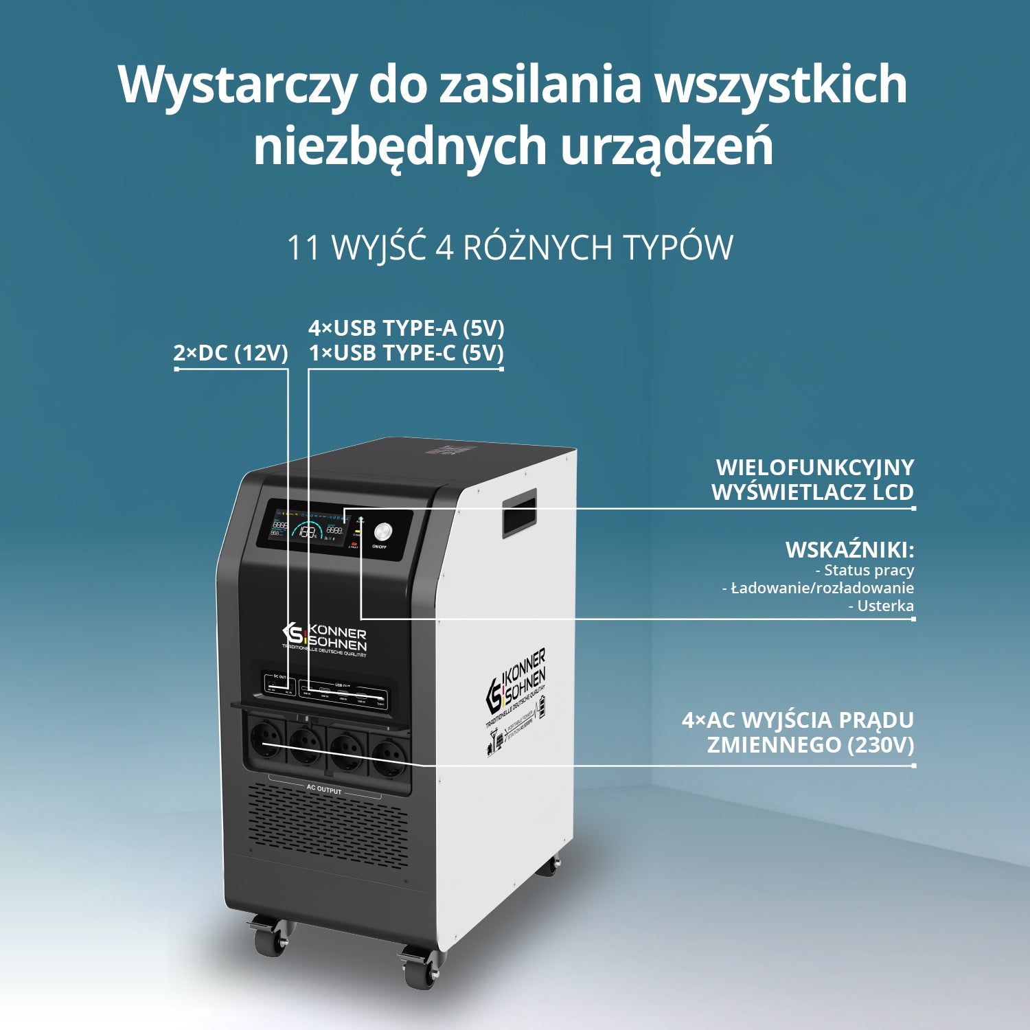 Przenośna stacja zasilania 3-w-1 KS 5200PS