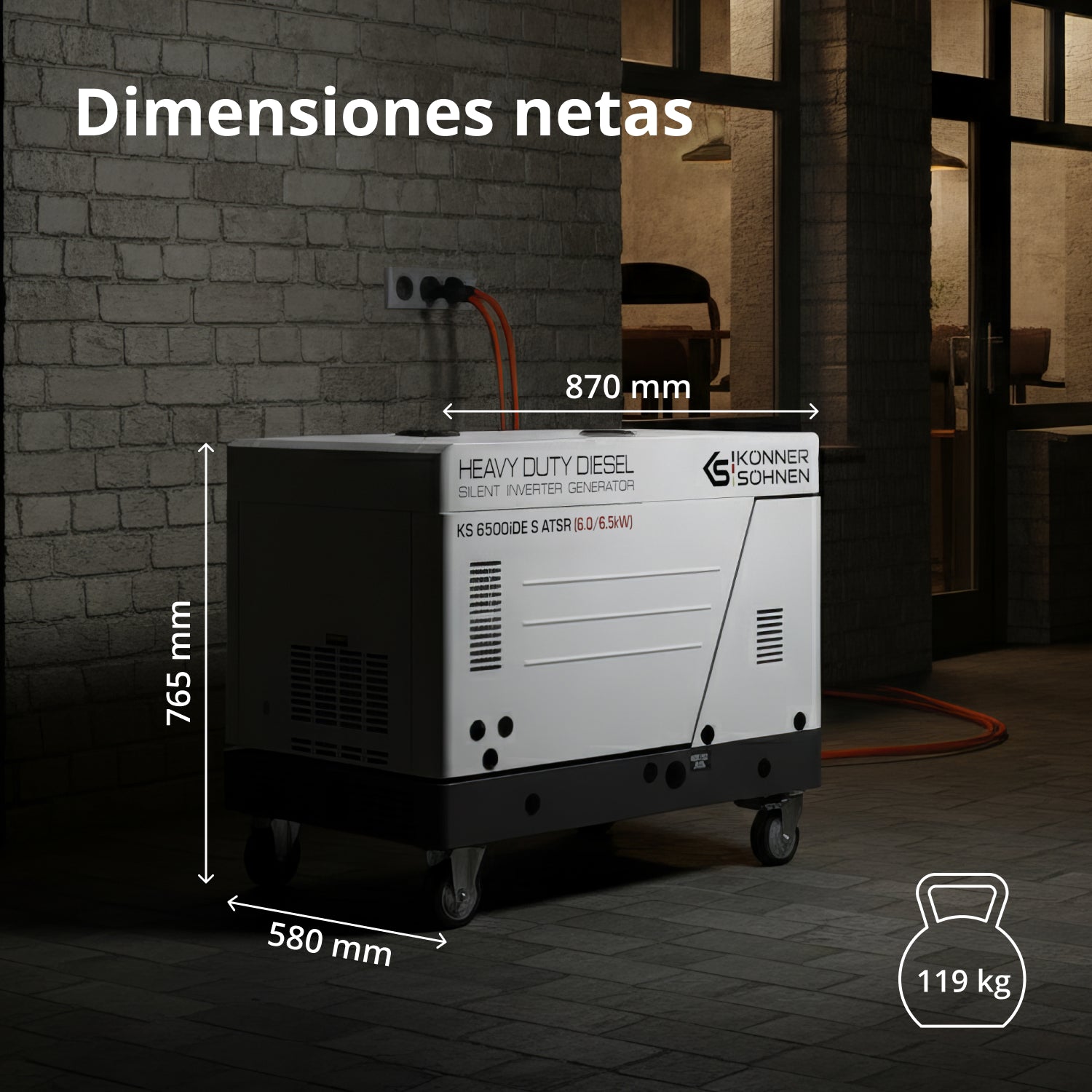 Generador inverter diésel en carcasa insonorizada KS 6500iDE S ATSR (Reacondicionado Bueno estado)