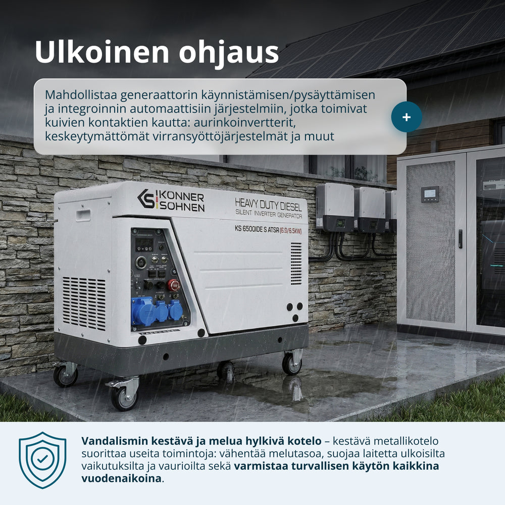 Diesel-invertterigeneraattori äänieristetyssä kotelossa KS 6500iDE S ATSR