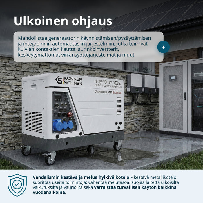 Diesel-invertterigeneraattori äänieristetyssä kotelossa KS 6500iDE S ATSR