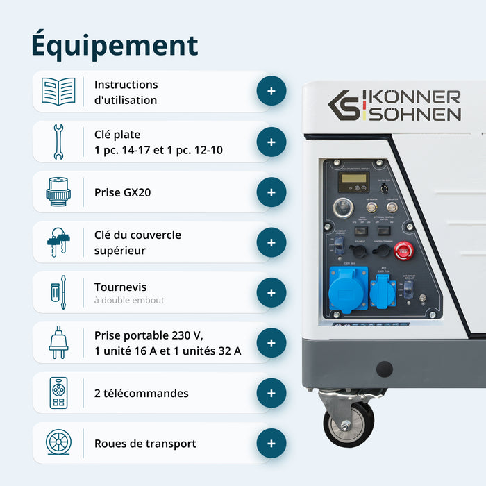 Groupe électrogène diesel inverter dans un caisson insonorisé KS 6500iDE S ATSR