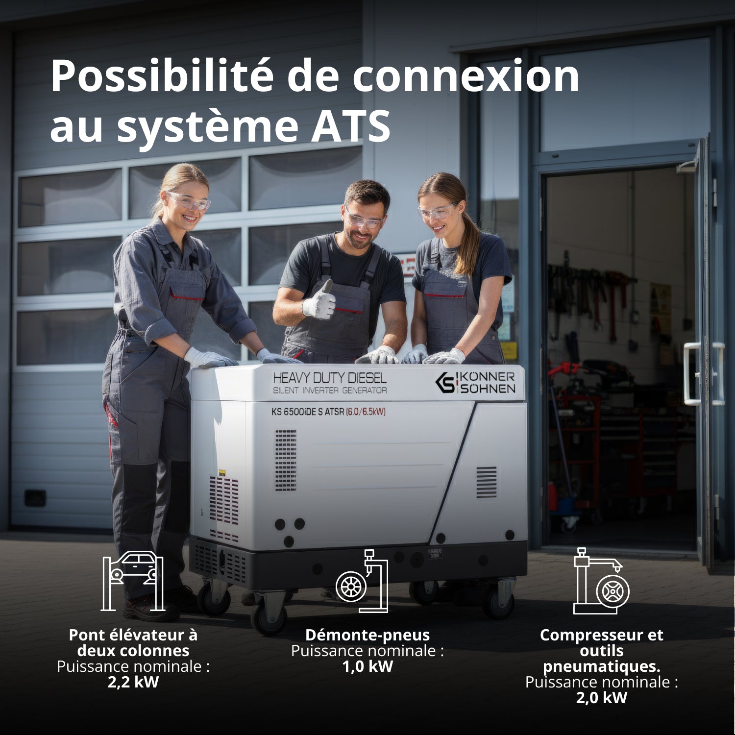 Groupe électrogène diesel inverter dans un caisson insonorisé KS 6500iDE S ATSR (Reconditionné Bon état)