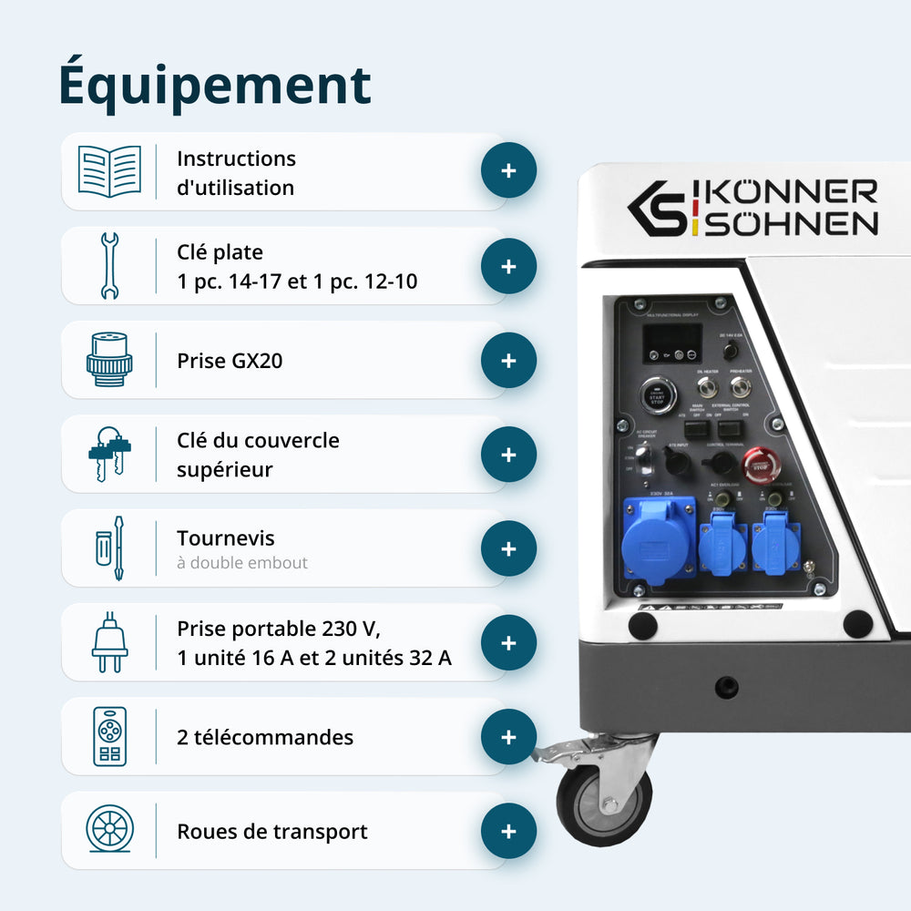 Groupe électrogène diesel inverter dans un caisson insonorisé KS 6500iDE S ATSR