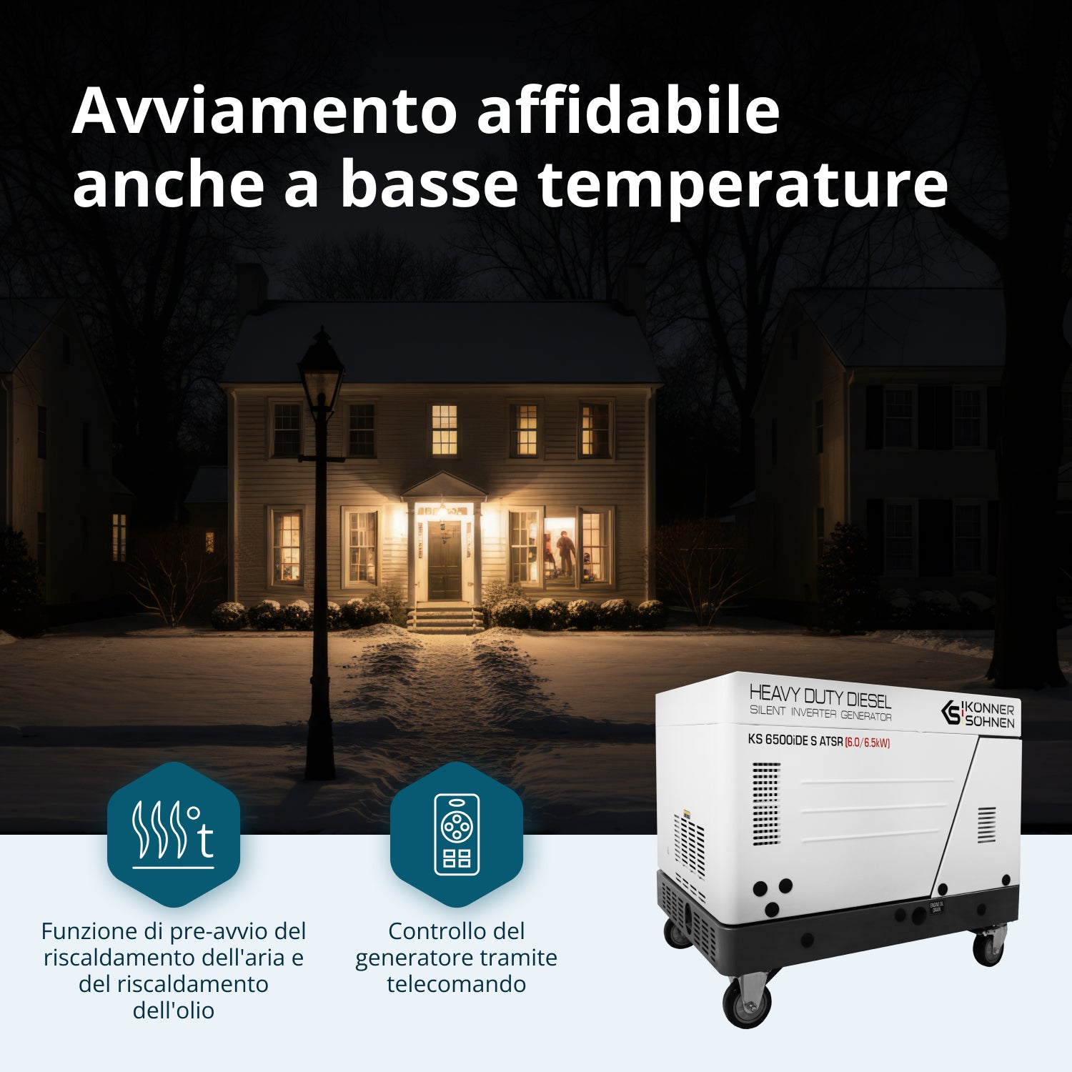 Generatore diesel inverter in cofano insonorizzato KS 6500iDE S ATSR
