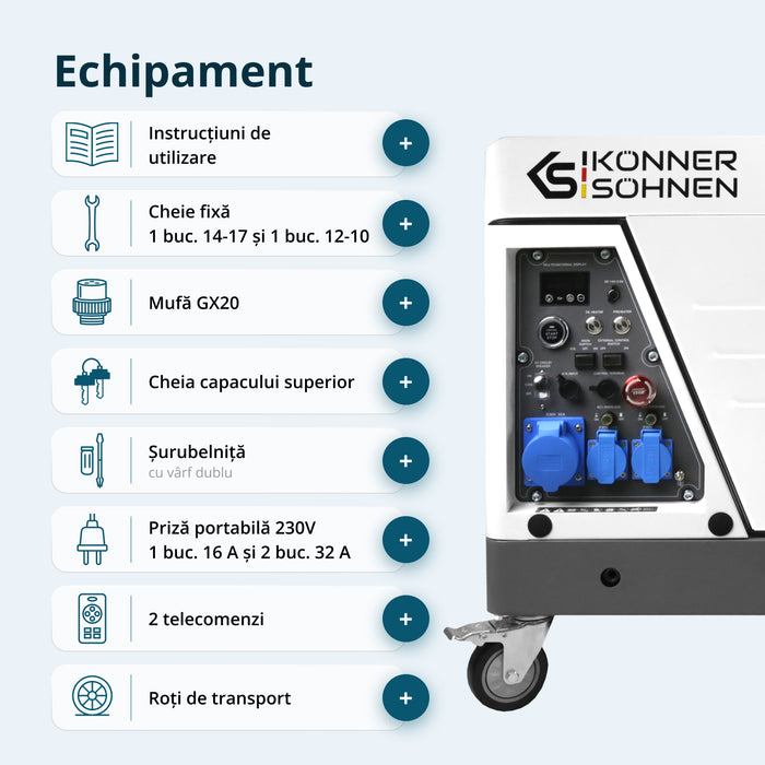 Generator invertor diesel în carcasă insonorizată KS 6500iDE S ATSR