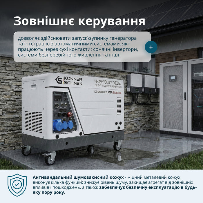 Дизельний інверторний генератор  у шумозахисному кожусі KS 6500iDE S ATSR