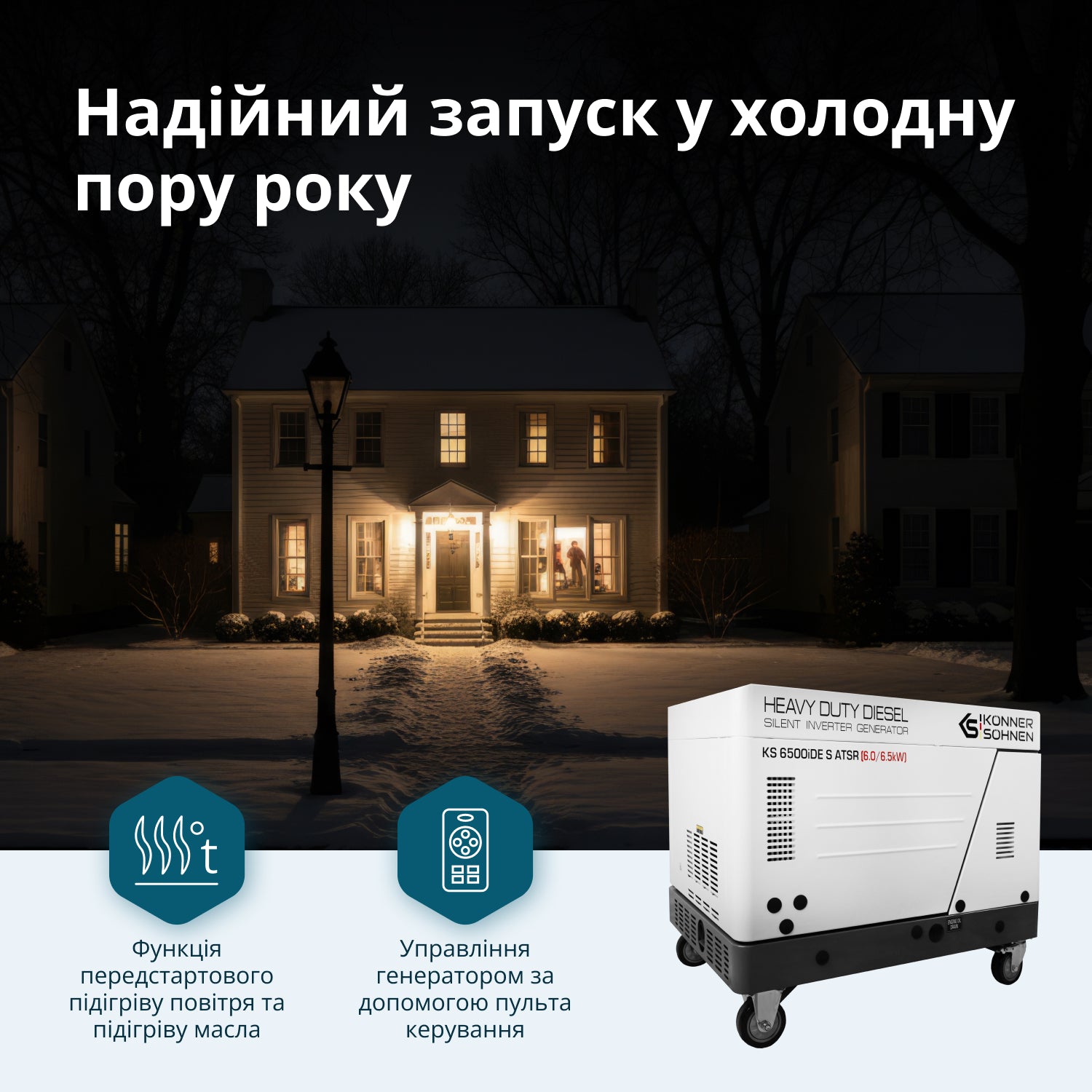 Дизельний інверторний генератор  у шумозахисному кожусі KS 6500iDE S ATSR (Відновлений товар – Гарний стан)