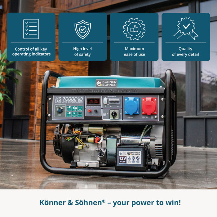 Bensiinikäyttöinen generaattori 'Könner & Söhnen' KS 7000E 1/3