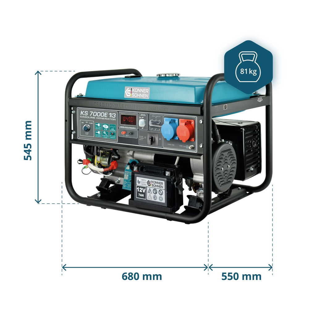 Bensiinikäyttöinen generaattori 'Könner & Söhnen' KS 7000E 1/3