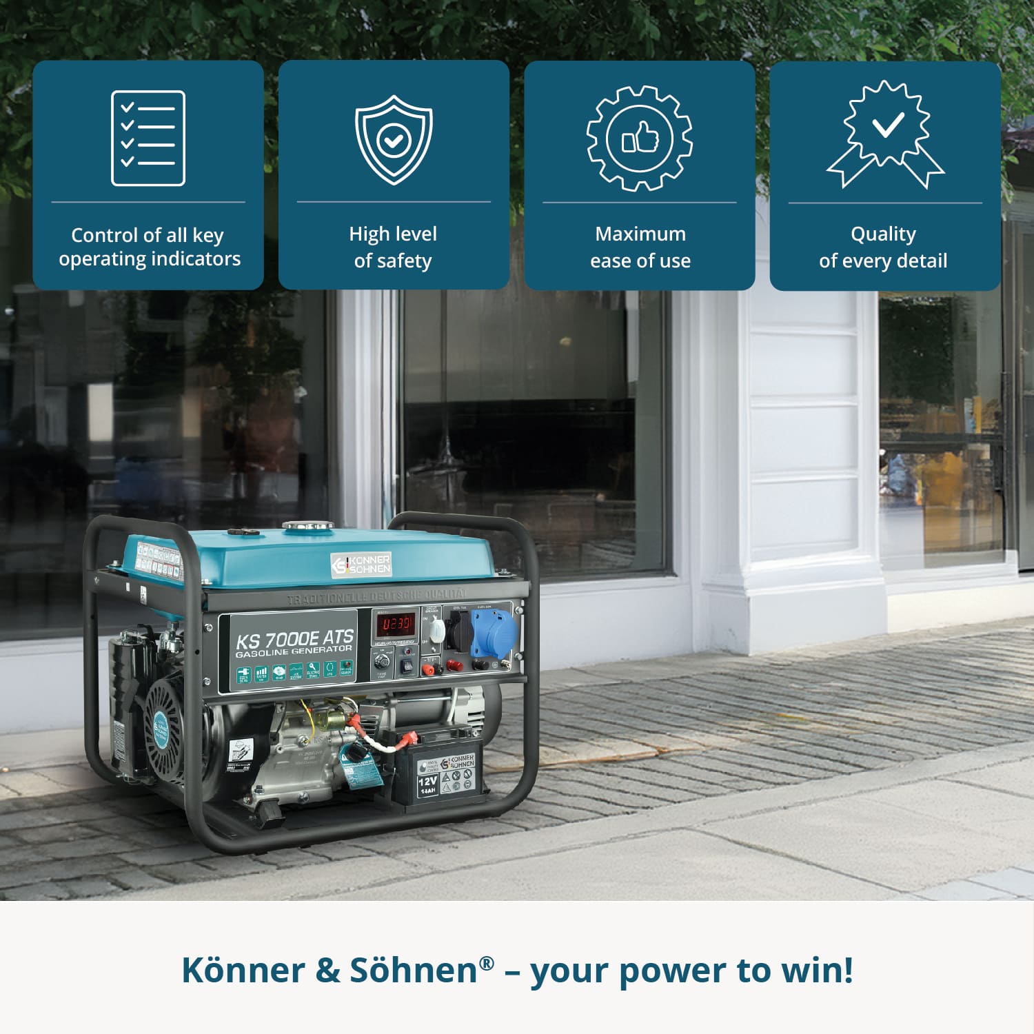 Benzinmotoros generátor „Könner & Söhnen” KS 7000E ATS