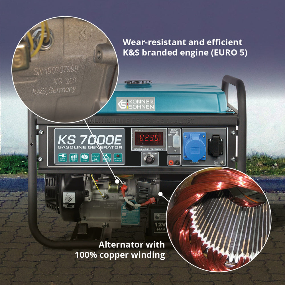 Gerador a gasolina "Könner & Söhnen" KS 7000E