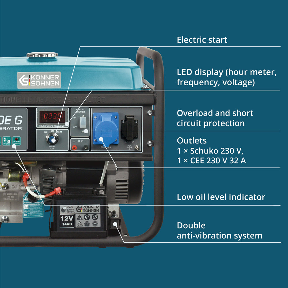Gerador a GPL/Gasolina "Könner & Söhnen" KS 7000E G