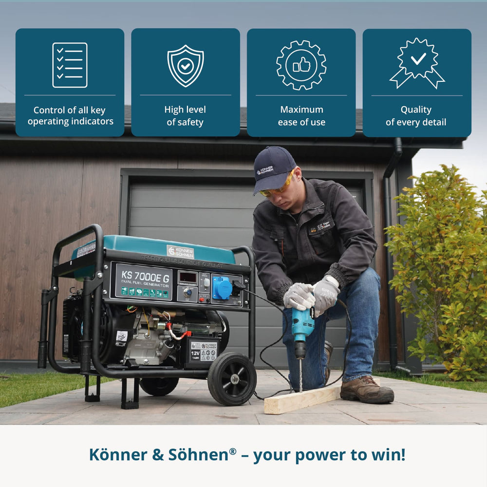 Gerador a GPL/Gasolina "Könner & Söhnen" KS 7000E G