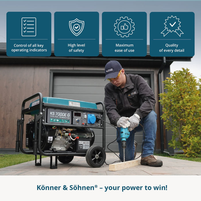 Gerador a GPL/Gasolina "Könner & Söhnen" KS 7000E G