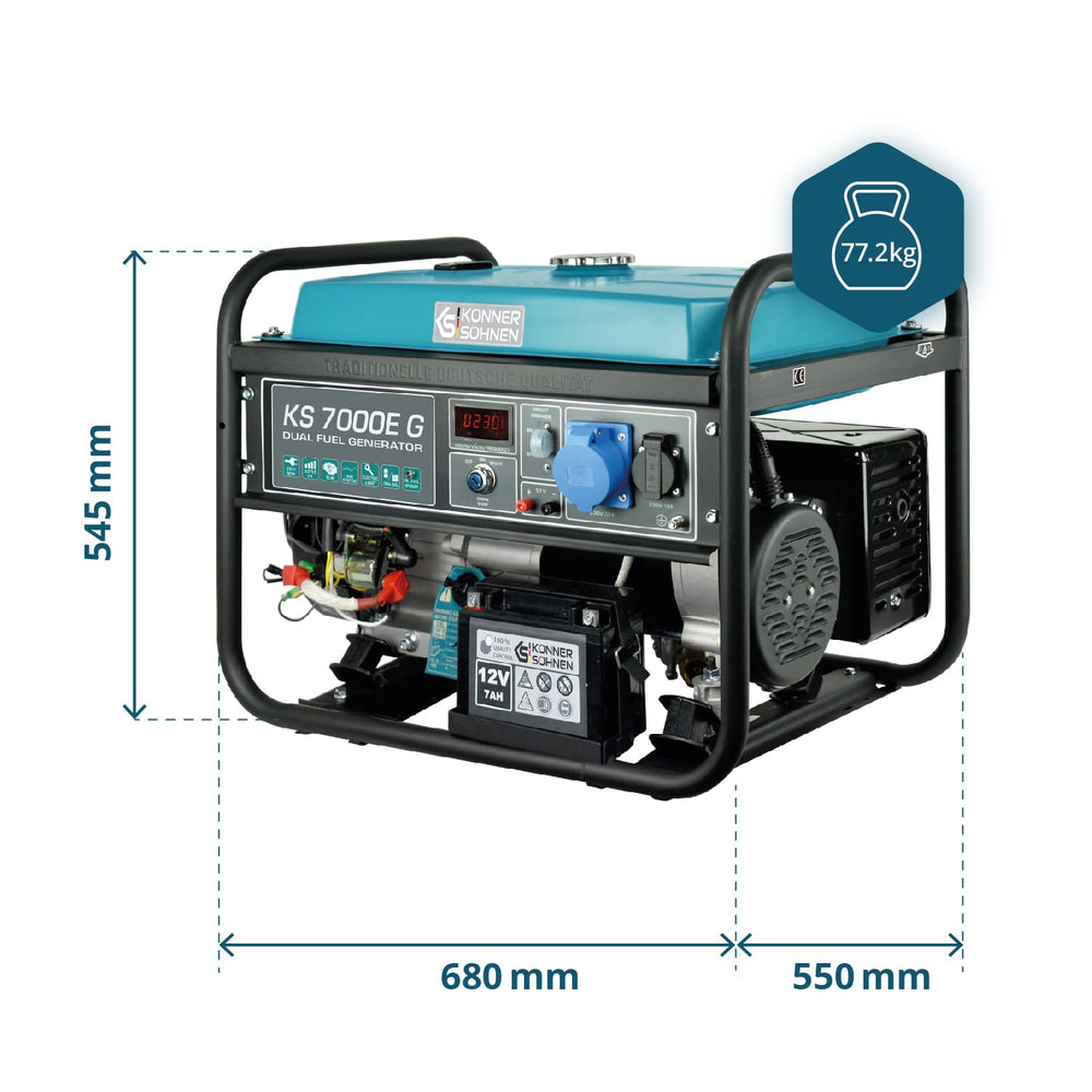 Gerador a GPL/Gasolina "Könner & Söhnen" KS 7000E G
