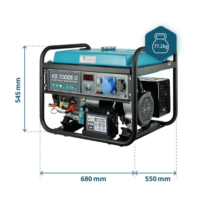Gerador a GPL/Gasolina "Könner & Söhnen" KS 7000E G