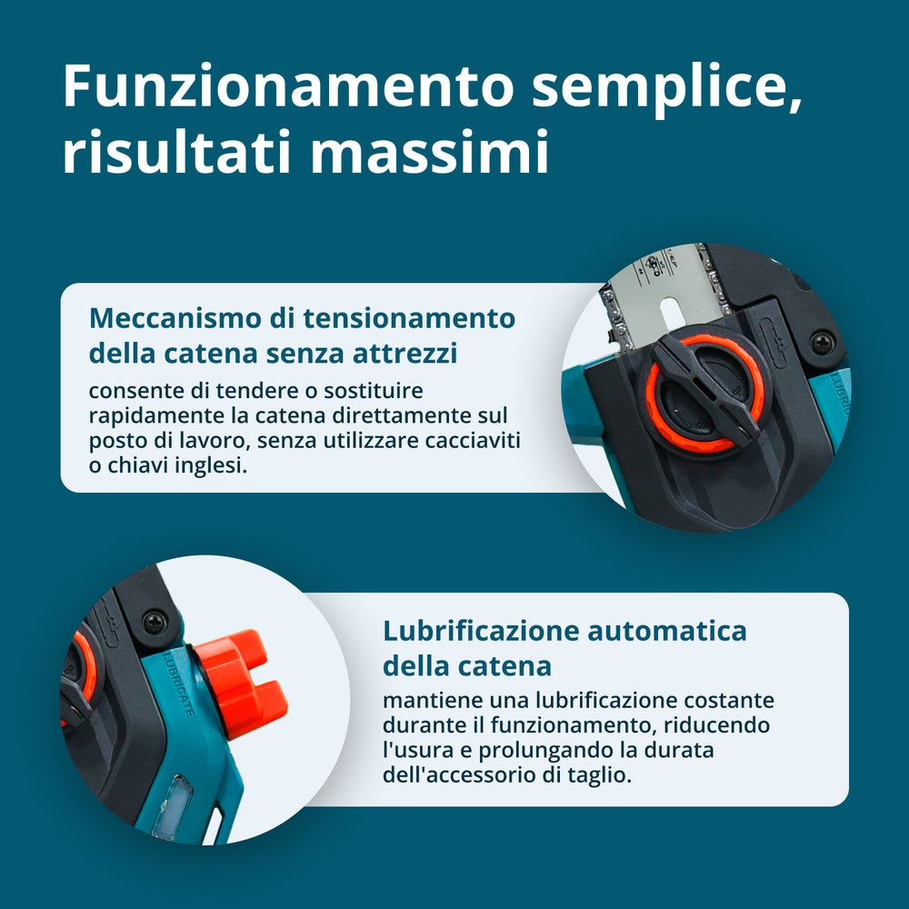 Motosega Mini Senza Fili KS MCS20V-8 CASE PLUS