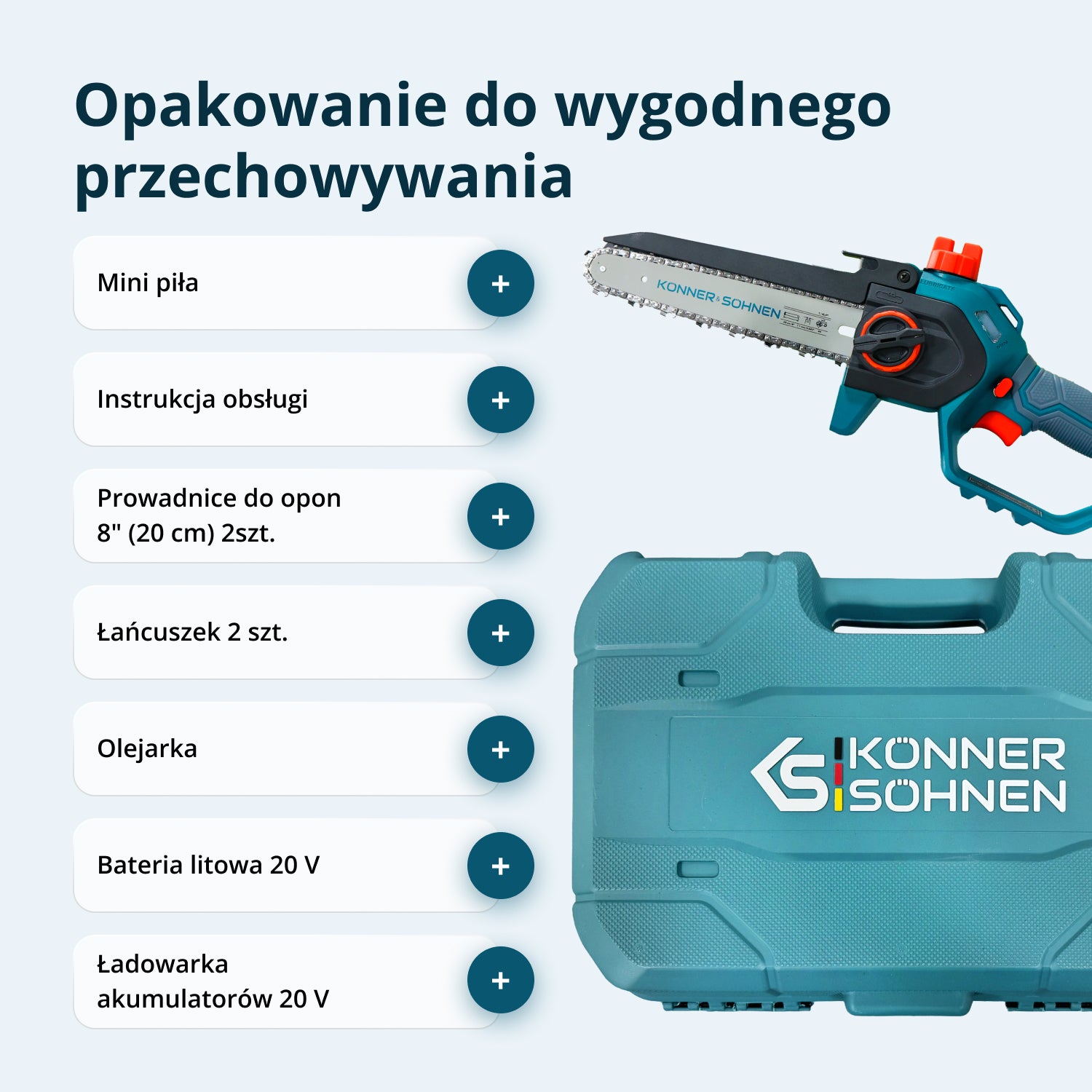 Akumulatorowa mini pilarka KS MCS20V-8 Case