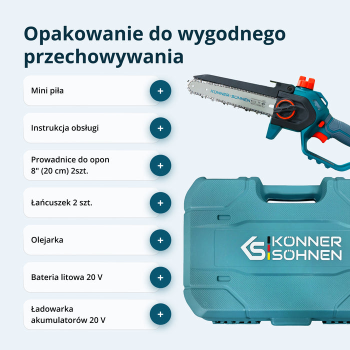 Akumulatorowa mini pilarka KS MCS20V-8 Case