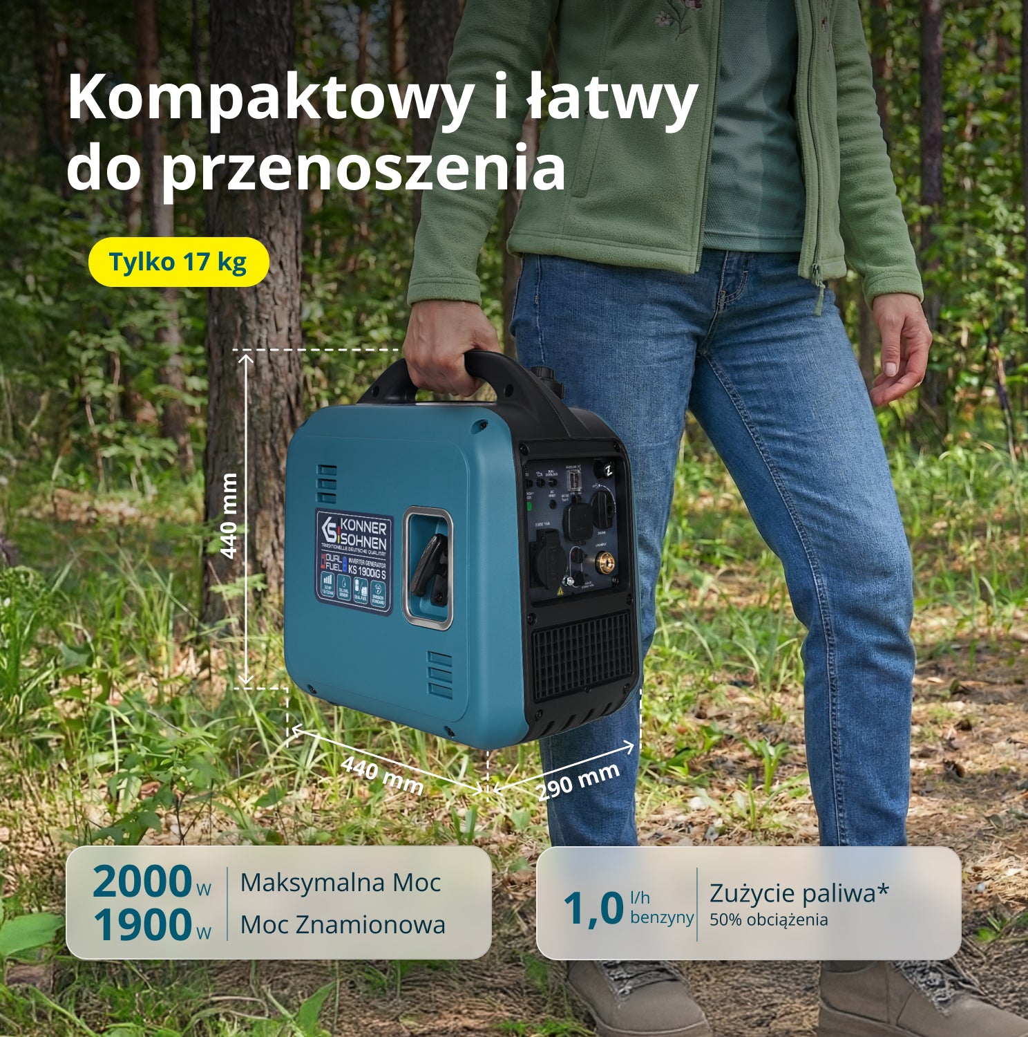 Generator Inwerterowy (gaz/benzyna) KS 1900iG S (Odnowiony – Stan doskonały)