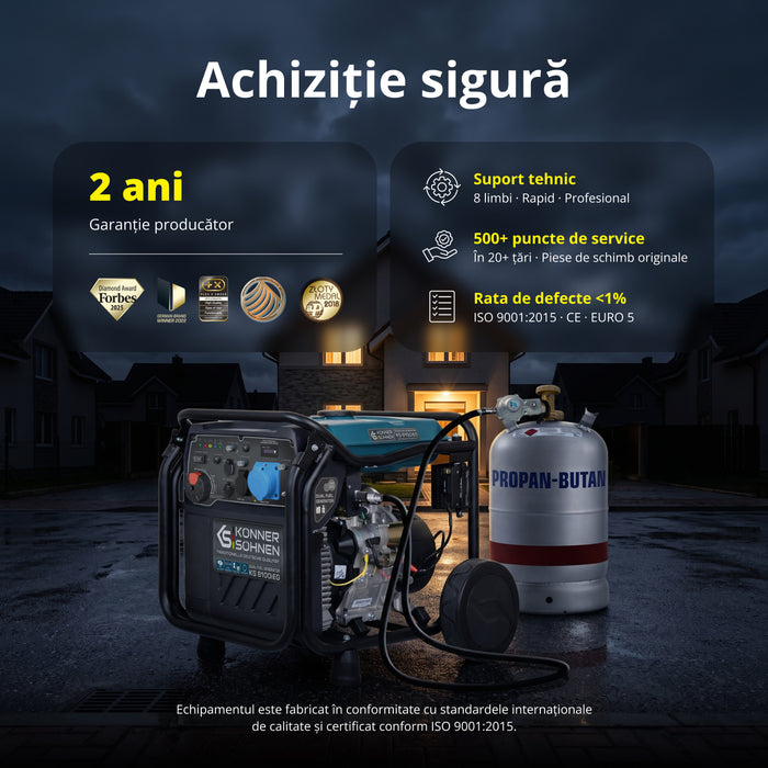 Generator cu inverter pe GPL/benzină KS 8100iEG